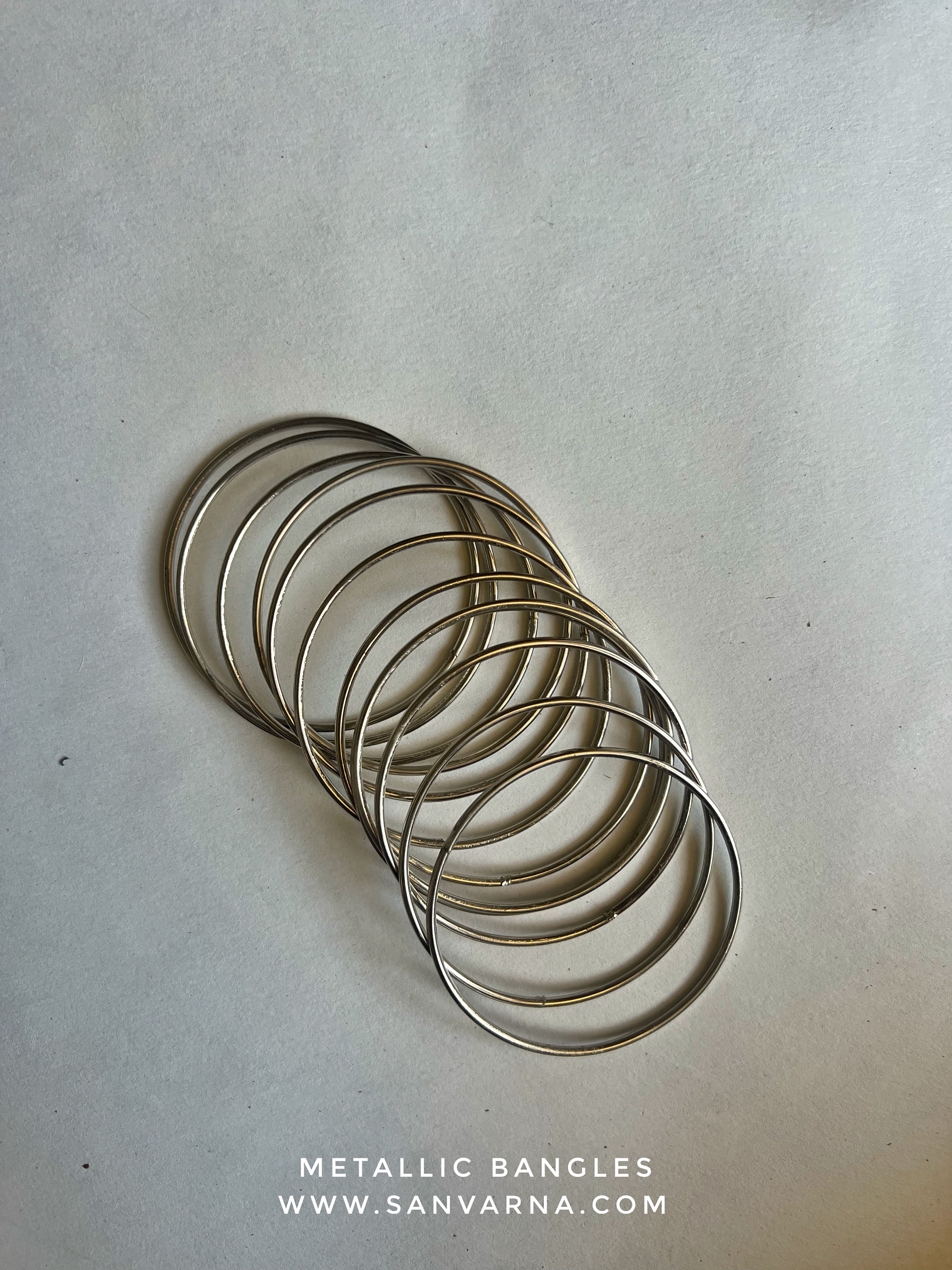 Silver Metallic Bangles
